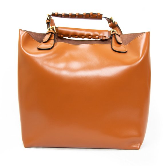 Leather Shoulder bag / tote bag with long strap - Picture 2 of 8